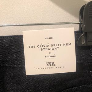 Zara Olivia Split Hem Straight Jean